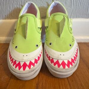 Vans Kids Lime Green and Pink Shark Sneakers